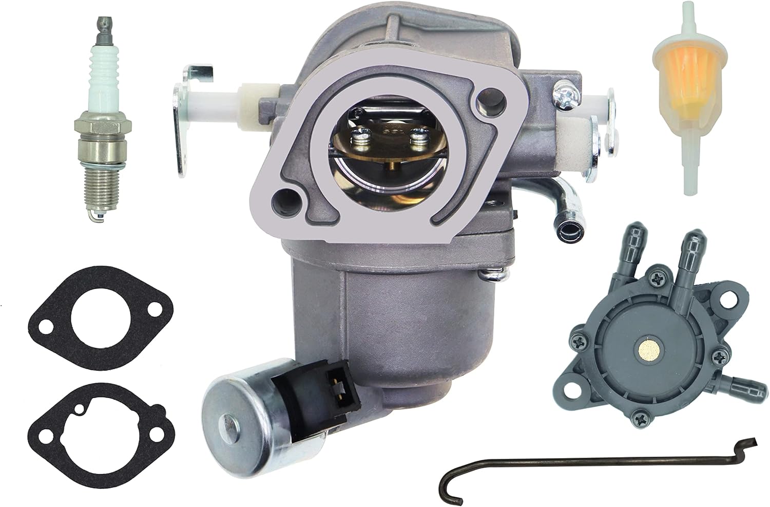 AUC14748 Carburetor for John Deere X166 Ride On Mower with Fuel Pump,Compatible with BS 40N777 40N877 Intek Engine Mower 594207 597126