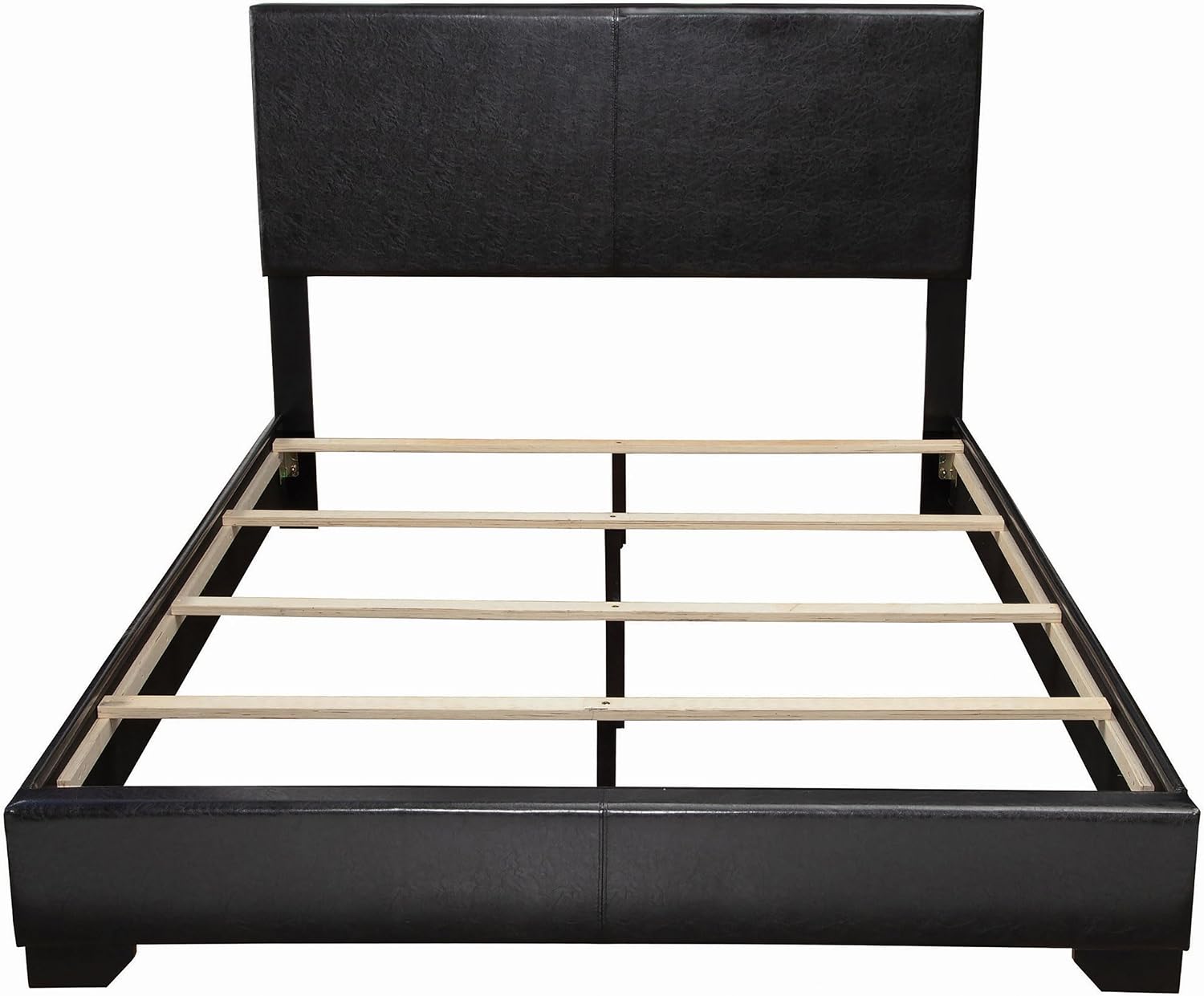 Coaster Home Furnishings Conner Transitional Leatherette Upholstered Full Size Panel Bed Frame 47-inch Headboard Black 300260F