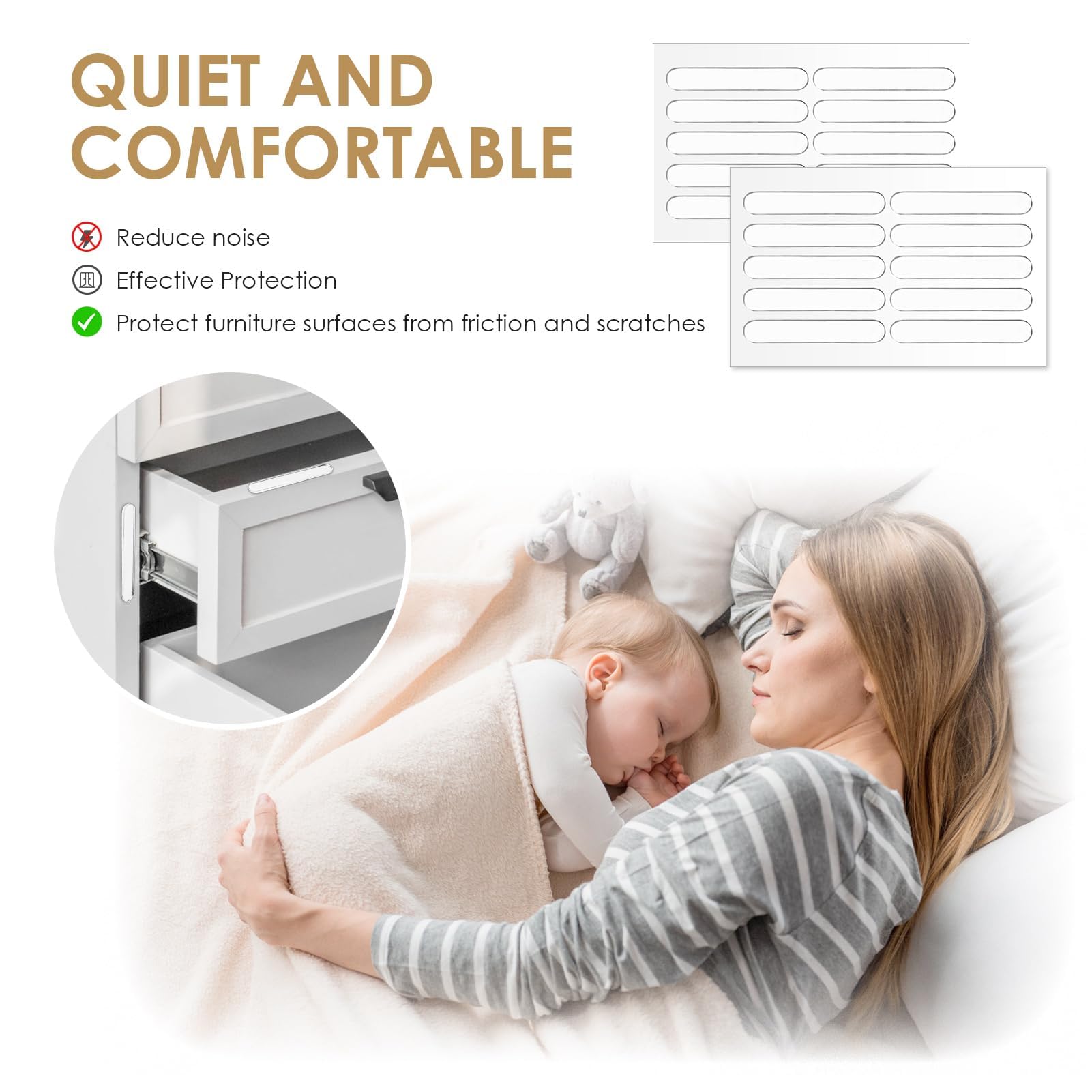 50 Pièces Tampon Porte Anti Bruit, Tampon Transparent, Pare