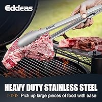 Vista 8 de Pinzas para Cocinar - Pinzas de Cocina Totalmente de Metal Resistentes al Calor 600 Grados Fahrenheit, Pinzas de Acero Inoxidable con Cierre, Para