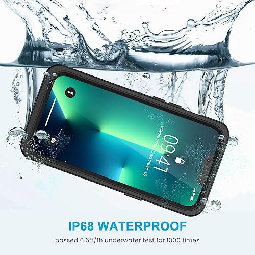Miniatura 3 de Lanhiem Funda para iPhone 13 Pro, IP68, impermeable, a prueba de polvo, a prueba de golpes, con protector de pantalla integrado, cubierta frontal y