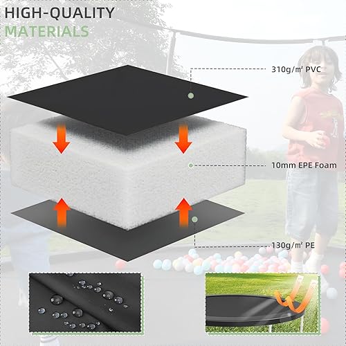 Miniatura 4 de Funda de resorte para trampolín, almohadilla de seguridad de repuesto para trampolín de 10 pies12 pies14 pies15 pies16 pies, almohadilla de