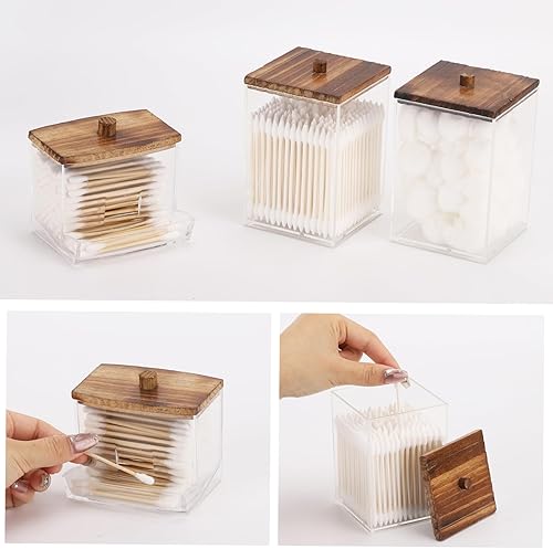 Miniatura 2 de Tbestmax Juego de accesorios organizadores de baño, almacenamiento de soporte Qtips de 127 onzas, dispensador de bolas de algodón