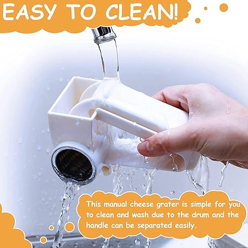 Miniatura 5 de CNPAA Rallador de queso para restaurante - Rallador de queso giratorio de mano - Queso, verduras, rallador de nueces - Triturador de cocina de acero