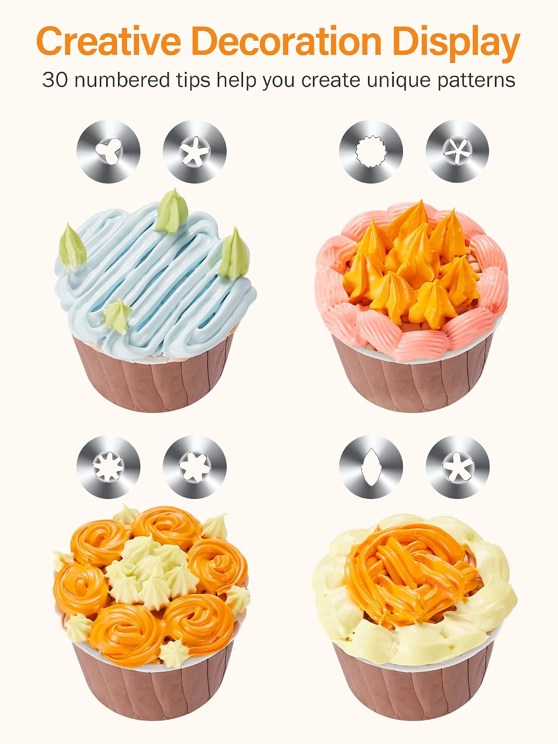Kootek 47 Pieces Cake Decorating Kits Supplies with Numbered Icing Tips, Cake Paint Brushes, Silicone Pastry Bags, Couplers, Icing Smoother, Decoration Pen White Baking Supply Fondant Sets
