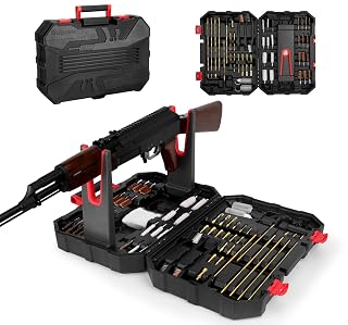Universal Gun Cleaning Kit for All Caliber Compatible with Pistol Rifle Handgun Shotgun Hunting with Cleaning Stand - Amazon product rated Grade A
