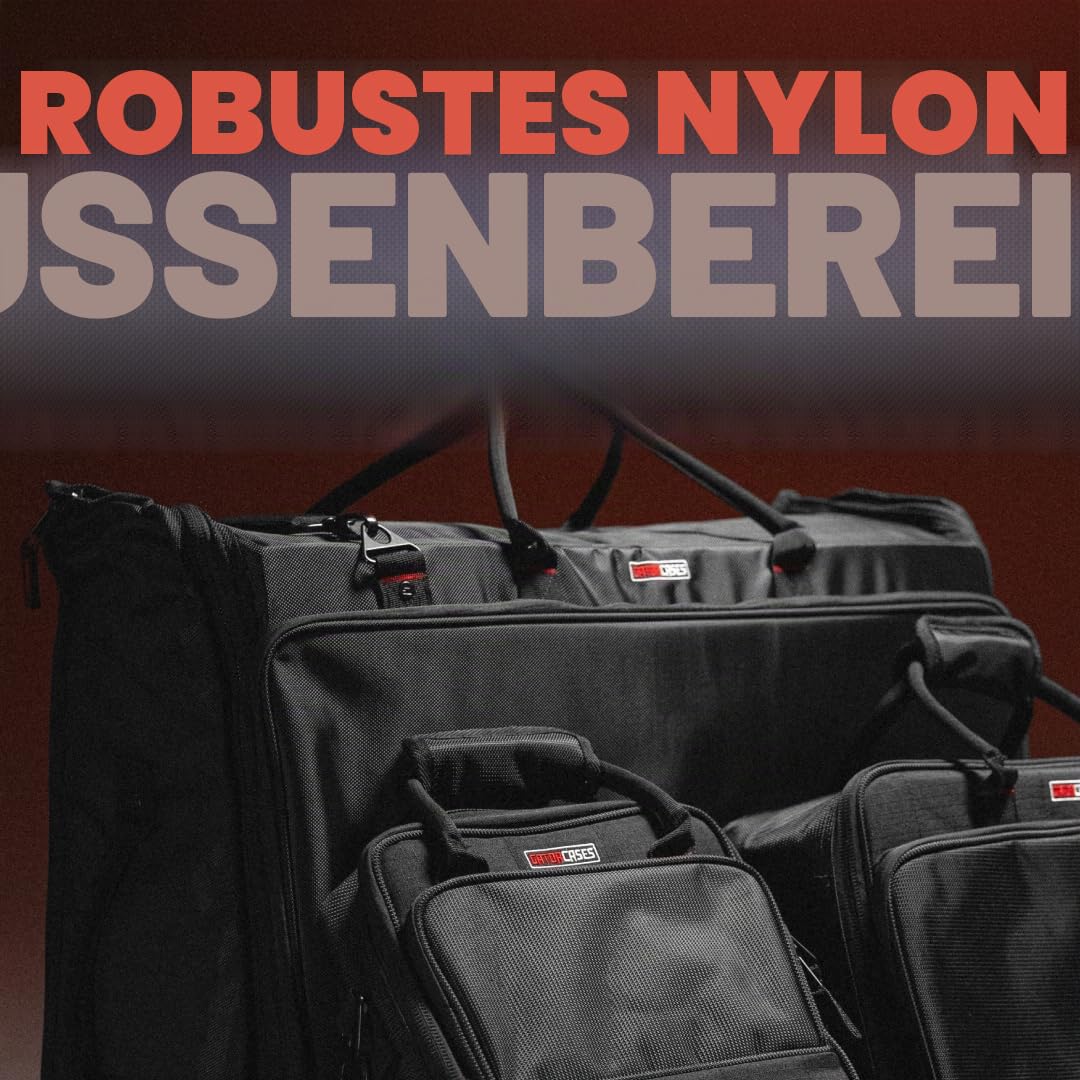 Gator Cases gepolsterte Nylon-Transporttasche für Mischpult/Geräte mit abnehmbarem Riemen; 39 x 38 x 14 cm (G-MIXERBAG-1515), Schwarz