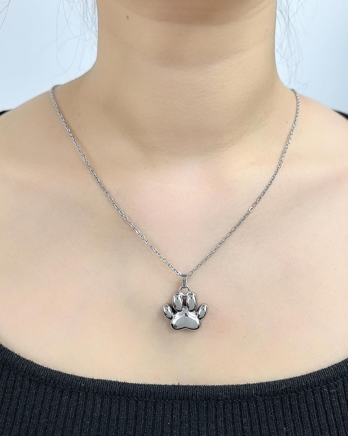 Paw Urn Necklace Cremation Jewelry for Ashes for Dog/Cat Paw Print Pet Urn Pendant Memorial Keepsake Ashes Locket for Women Men - Image 5