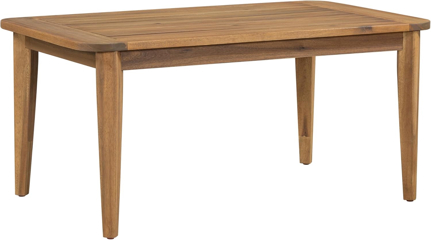 Merax 1 Piece Patio Outdoor Furniture Set, All-Weather Acacia Wood Coffee Table for Porch, Lawn, Backyard, Balcony Teak+ Beige