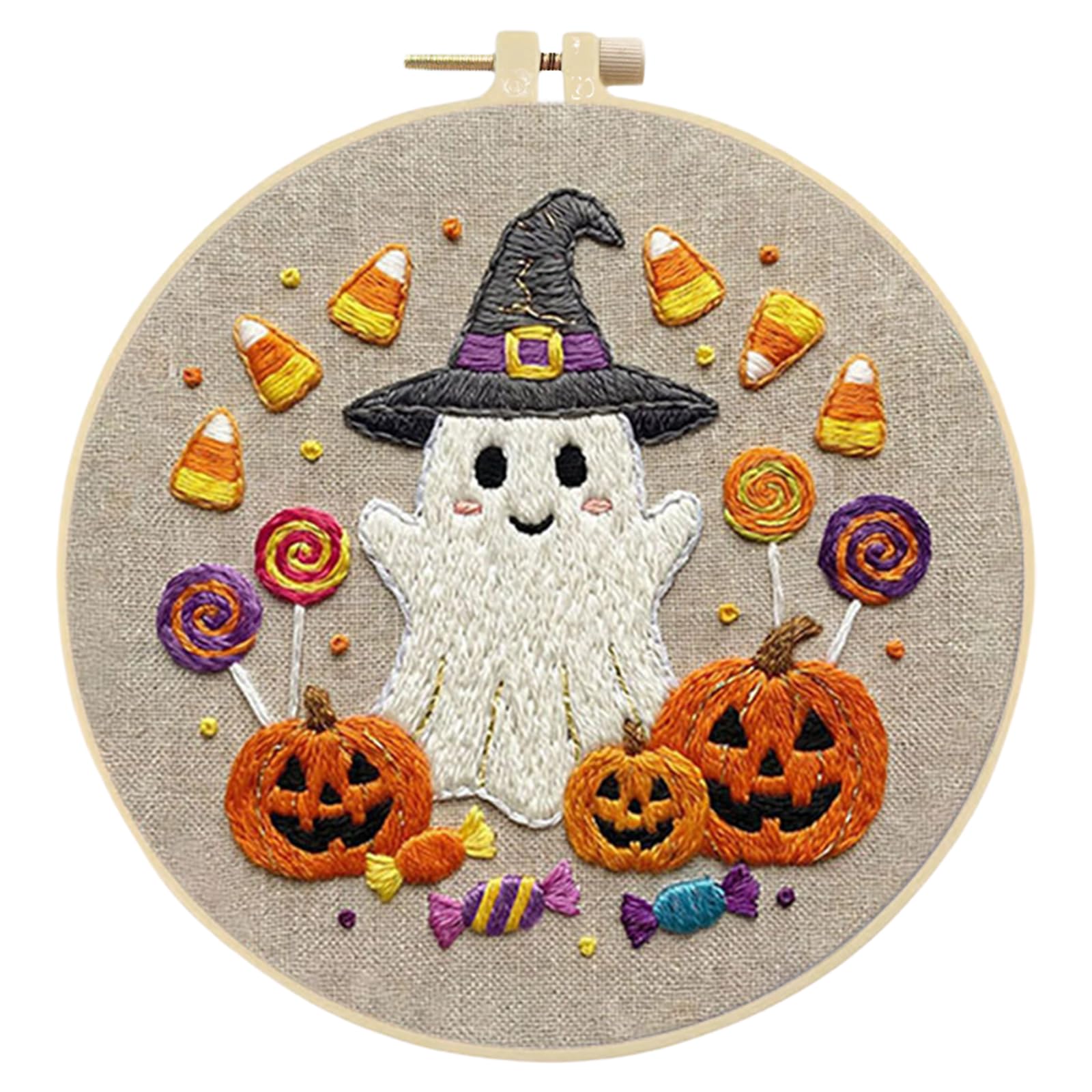 Embroidery Kit for Beginners, Halloween Stamped Cross Stitch Kit