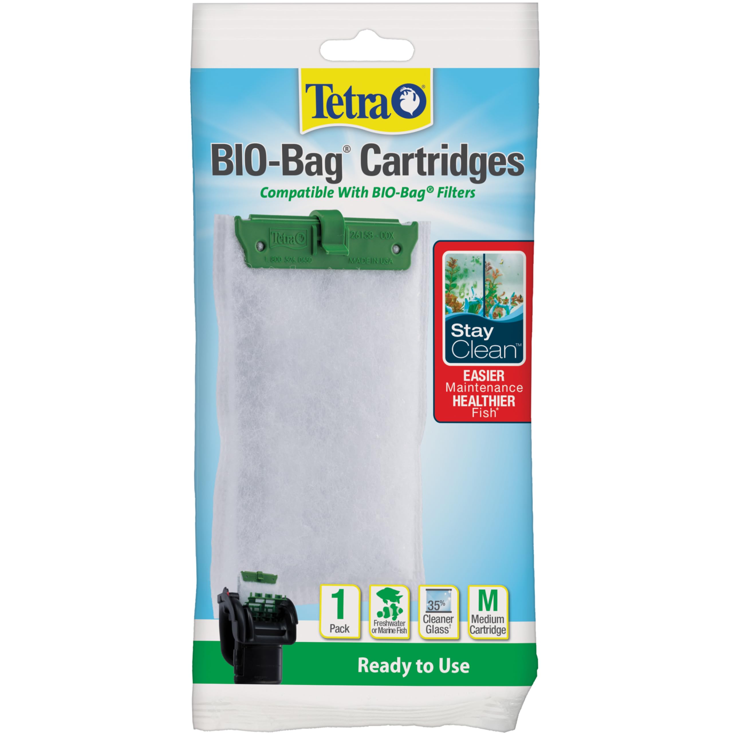 Tetra Bio-Bag Filter Cartridges - Clear Aquarium Water -19