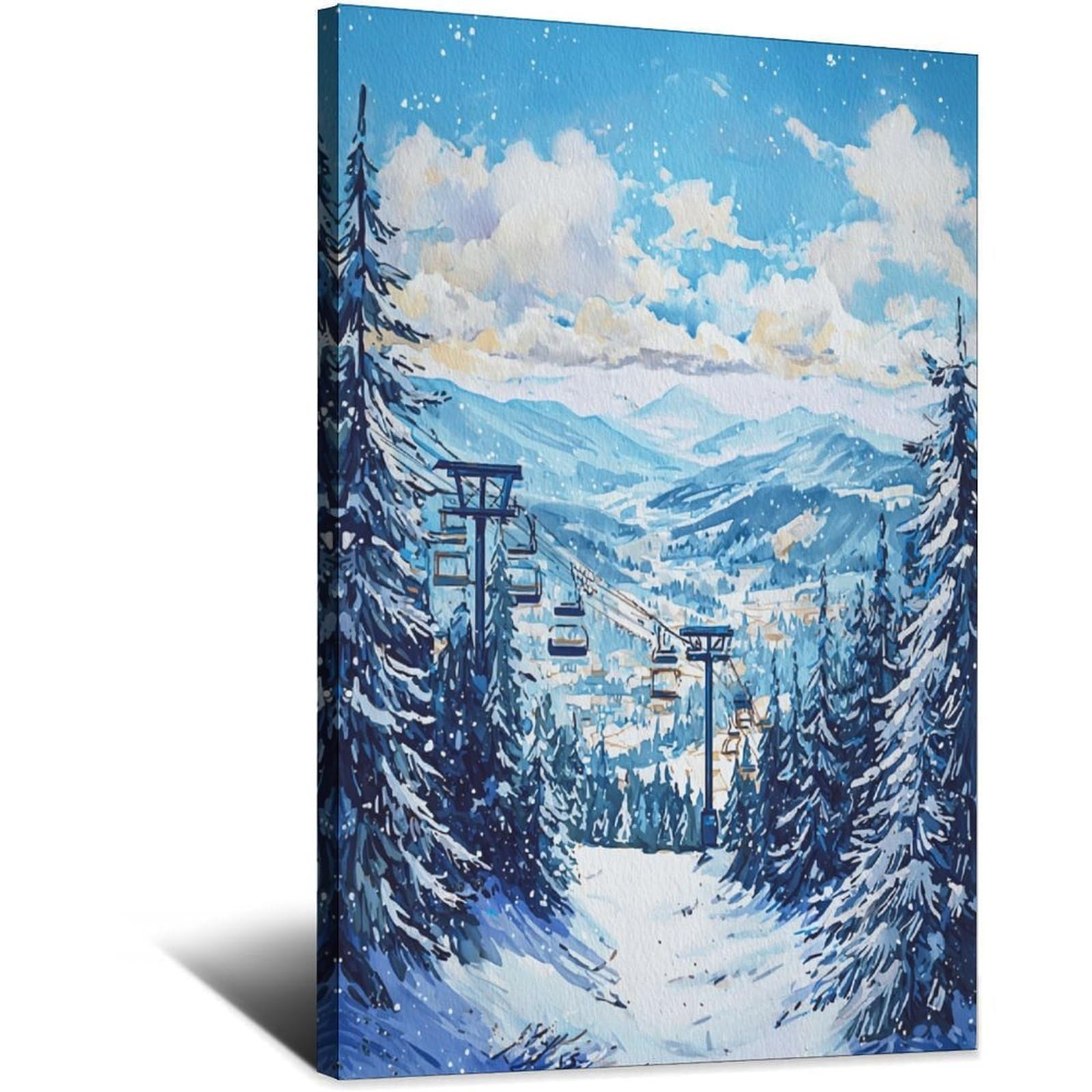 Whistler Ski Posters 20x30inch(50x75cm) Vintage Watercolor Canvas Art