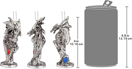 Miniatura 84 de Design Toscano Frost The Gothic Dragon - Adorno navideño para decoración navideña, 3 pulgadas de ancho, 3 pulgadas de profundidad, 5 pulgadas