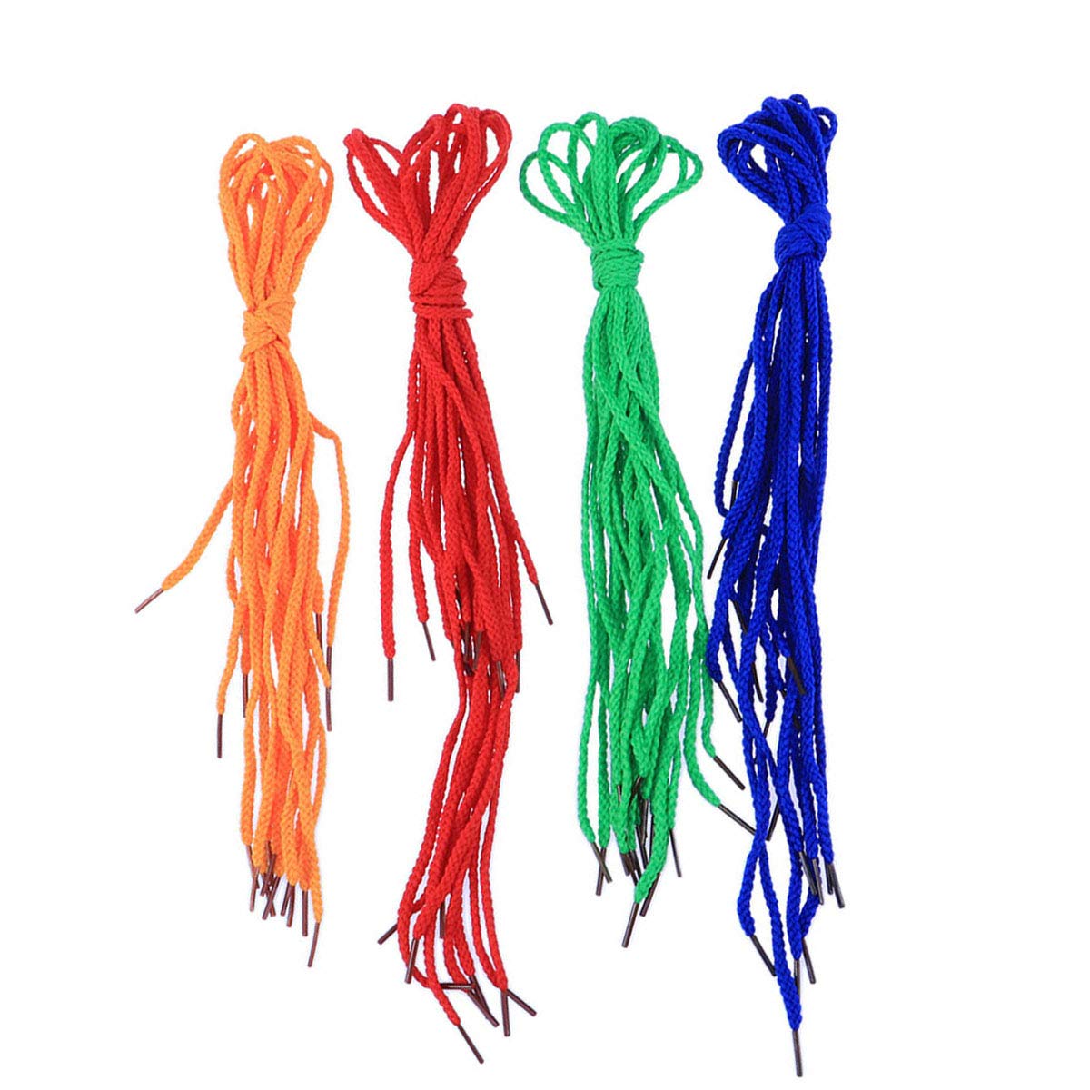 Toyvian 60pcs Kids Threading Laces Colored Creative Beading Laces for Threading Projects (Red + Yellow + Blue + Green)