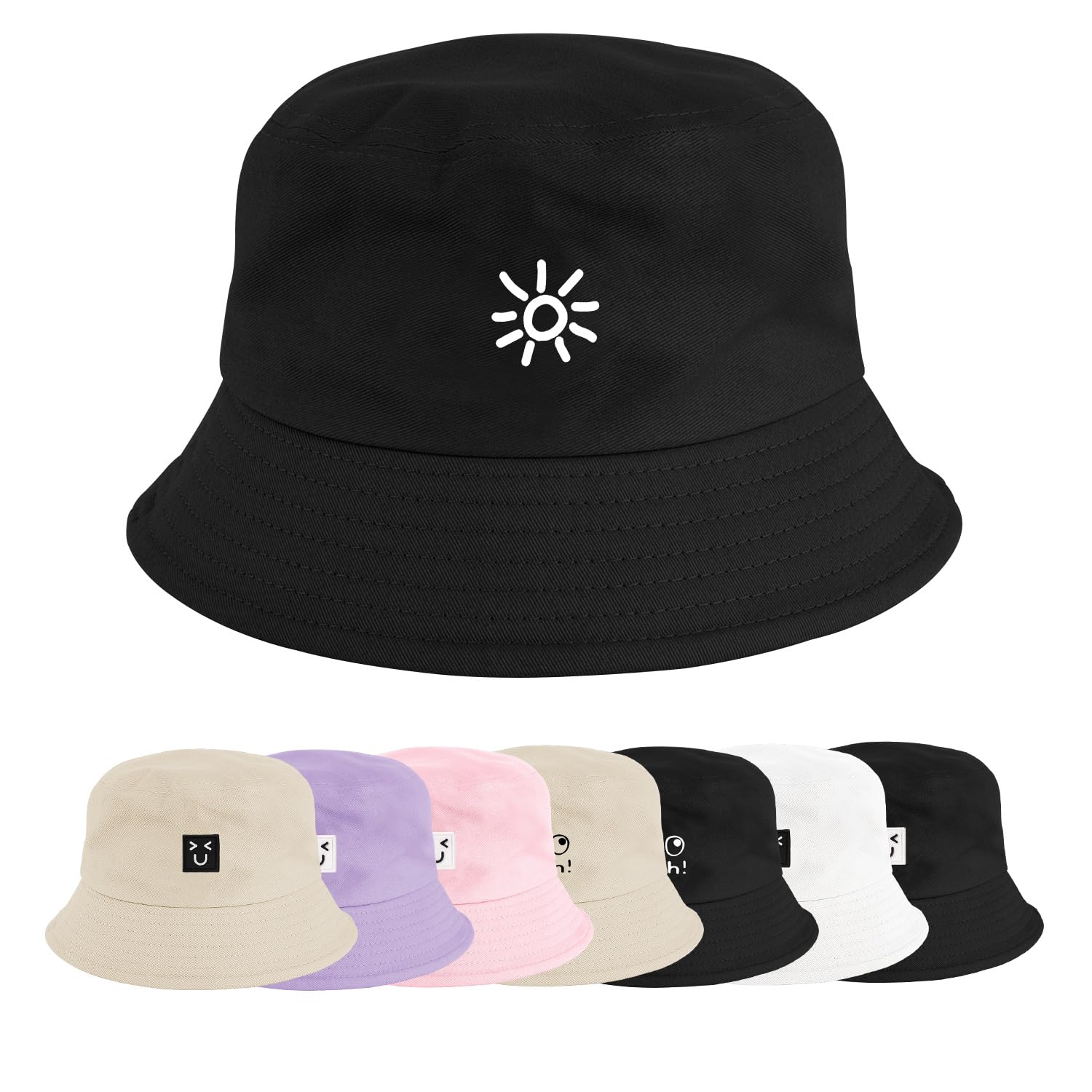 Xnova Fischerhut Bucket Hat Herren Damen Bunt, Druck Mütze Strand-Sonnenhut Anglerhut Sonnenschutz, Baumwoll Sommerhut Bestickte Fischerhüte Freizeithut Unisex Outdoor Hüte
