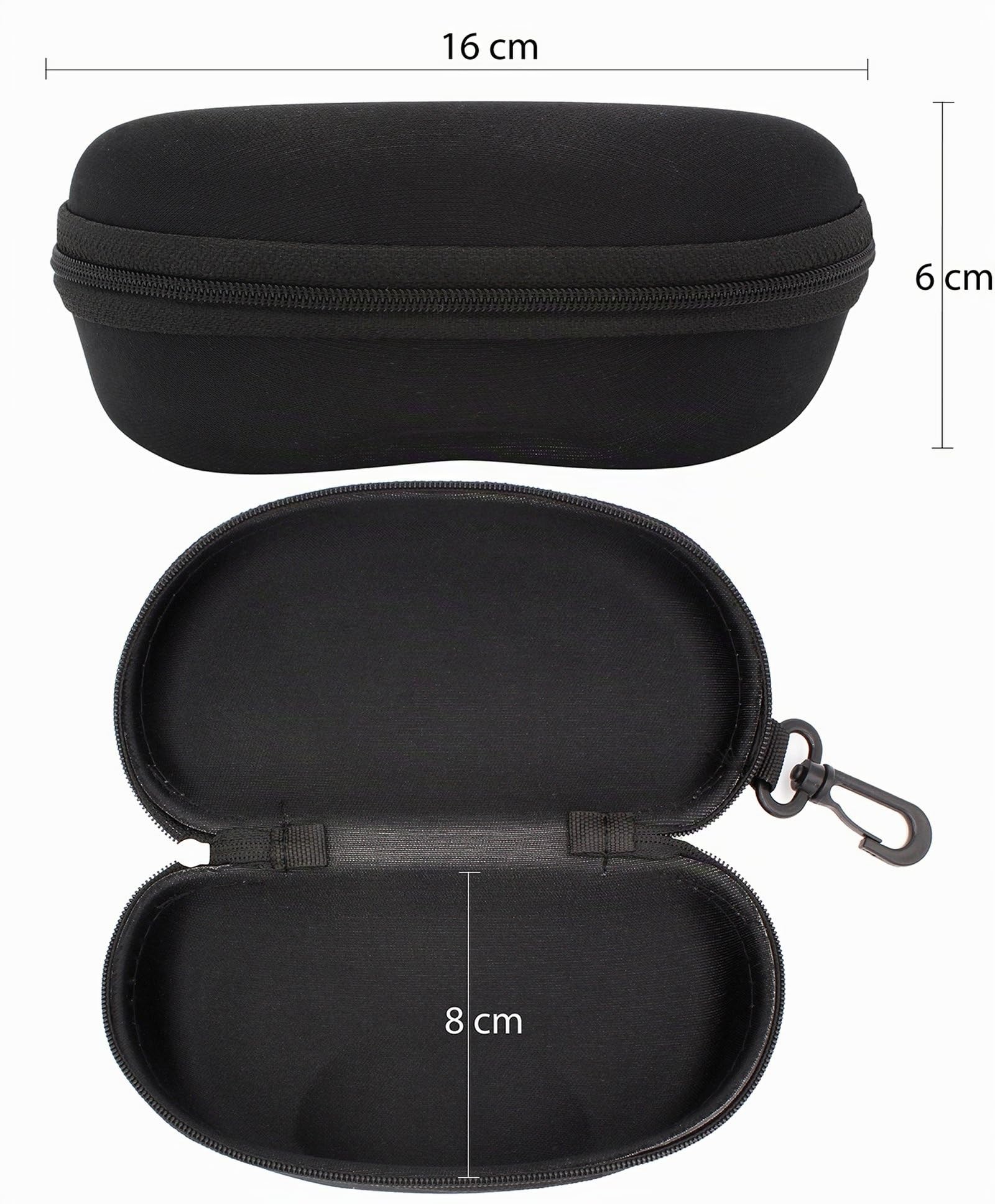 TBOC Brillenetui Hartschale für Gürtel – (Pack: 2 Einheiten) Lesebrille Sonnenbrille Sportbrille Groß Modern Leicht Design mit Haken zum Umhängen mit reißverschluss Auto Tasche Damen Herren