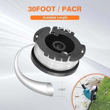 Viabrico 10 Pack String Trimmer Replacement Spool Compatible with Black+Decker, 30ft 0.065 AF-100 Autofeed Replacement Spools, Compatible with Black+Decker String Trimmers, 8 Line Spools+2 Springs