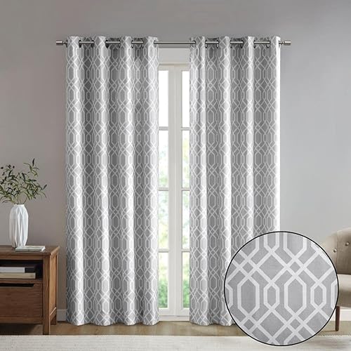 Miniatura 3 de Sun Smart Albina - Cortina opaca de eficiencia energética para dormitorio, textura Ogee de lujo, paquete de 1 panel para ventana, sala de estar,