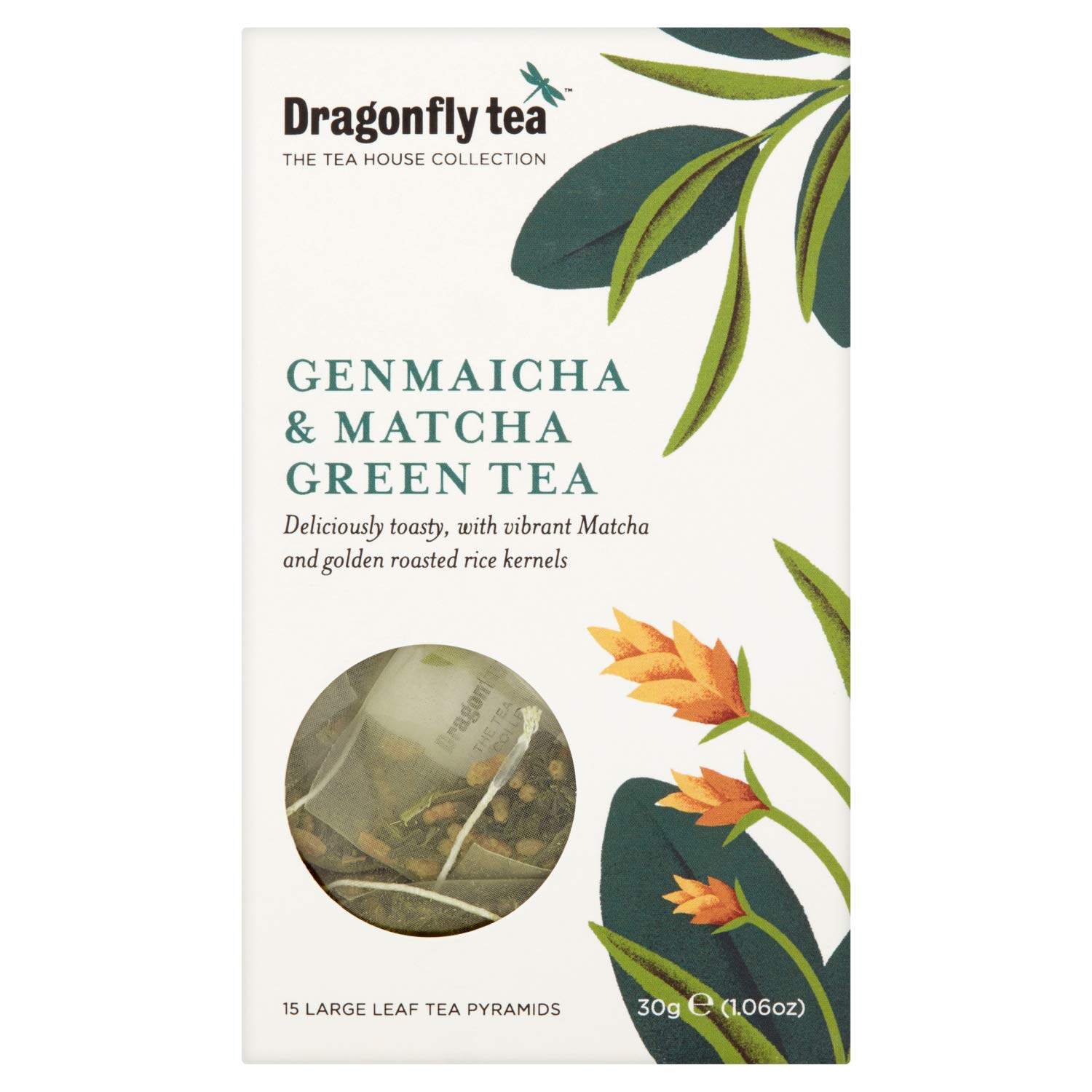 Dragonfly Genmaicha Matcha Green Tea Pyramids 15 Bags