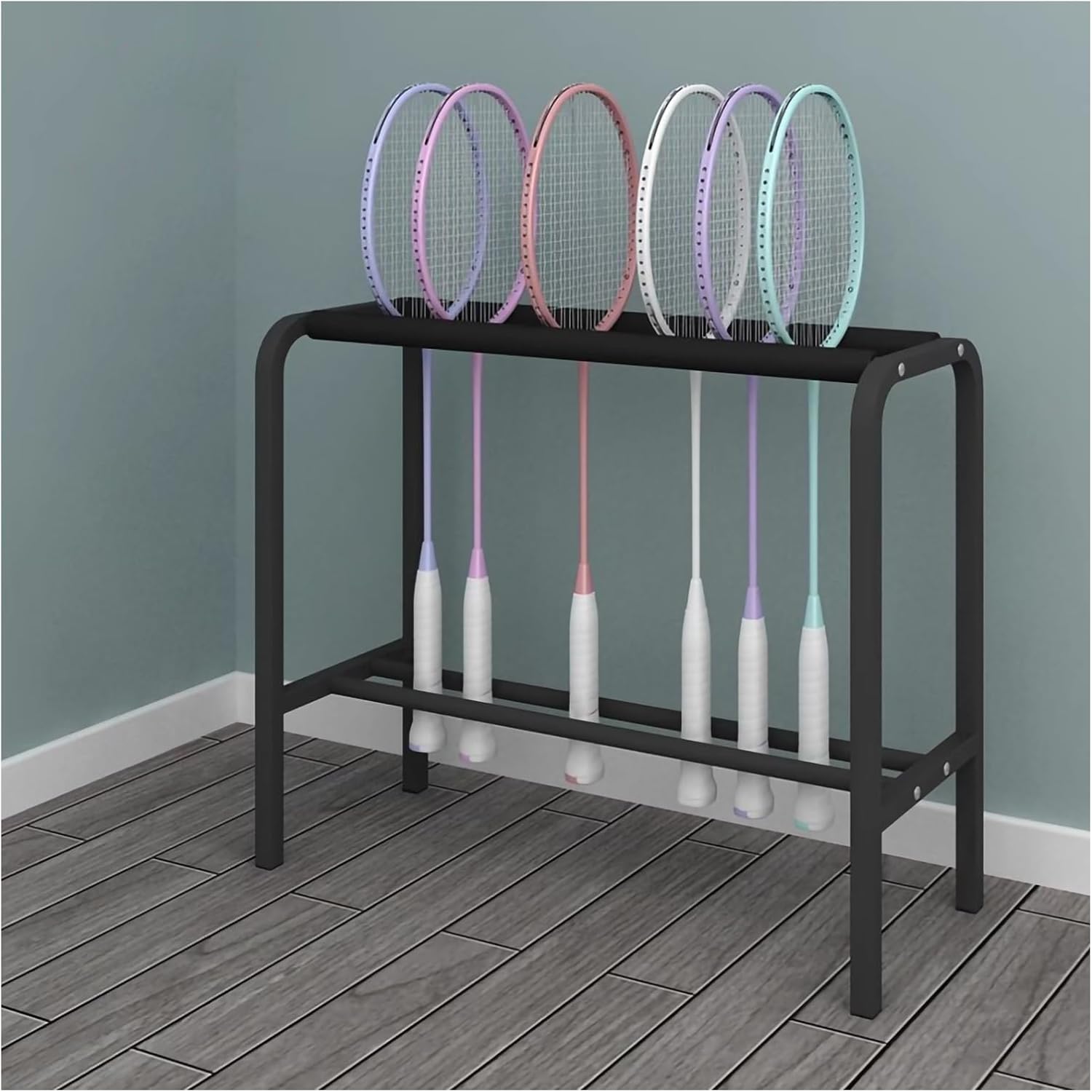 Red Tennis Racket Rack Metal Amazon.com : ZERVA Badminton Racket Storage Rack, Tennis Racket Storage ...