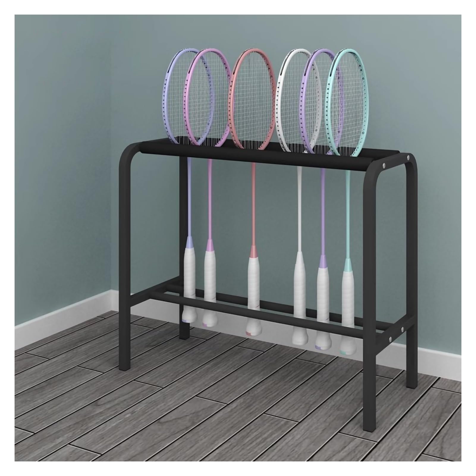 Support de stockage de raquette de badminton contre le désordre