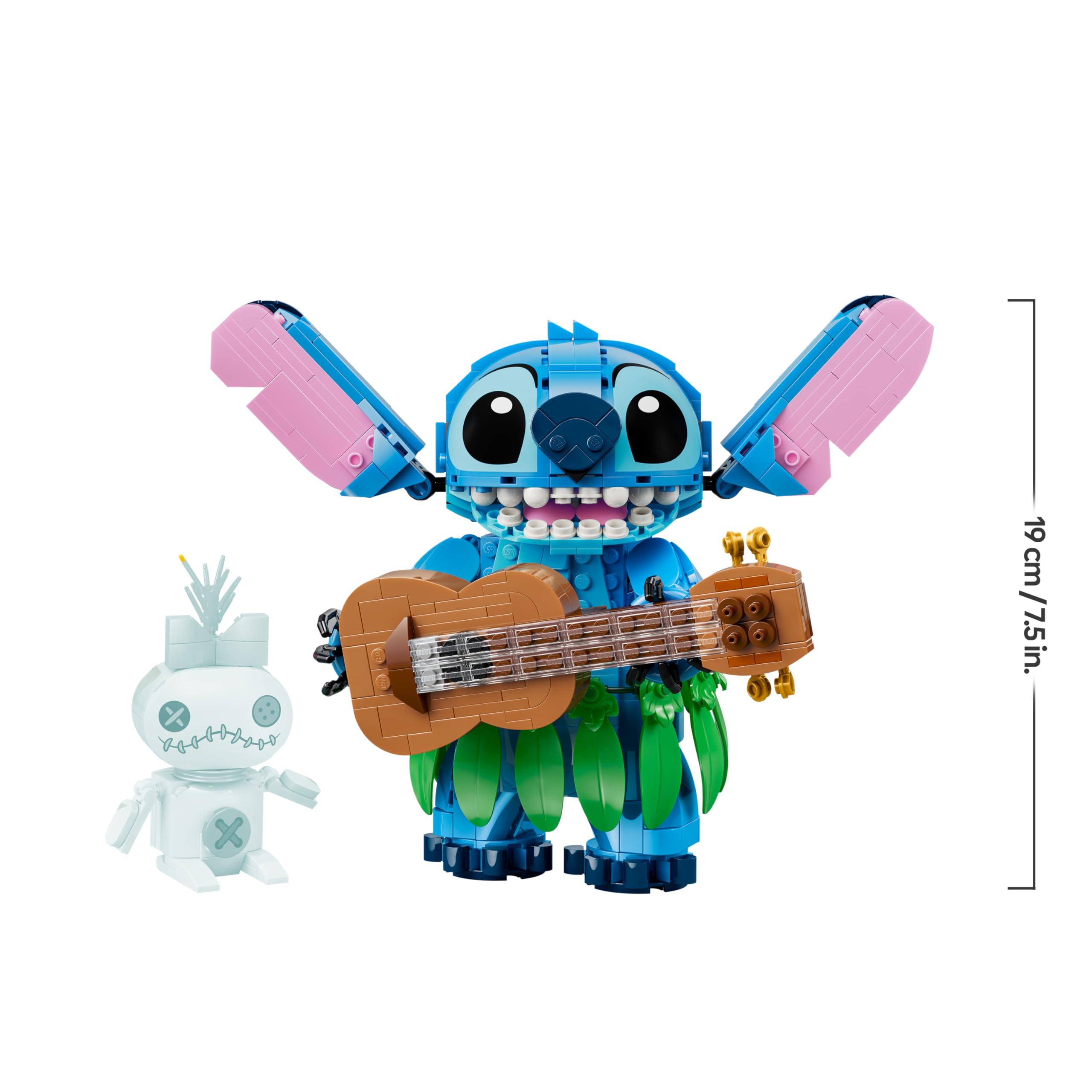 LEGO | Disney Stitch e Scrump Giocattolo - 2 Action Figure con Accessori tra cui un Ukulele - Decorazione Cameretta - Regalo di Compleanno per Bambine e Bambini da 9 Anni in su Fan del Film - 43296