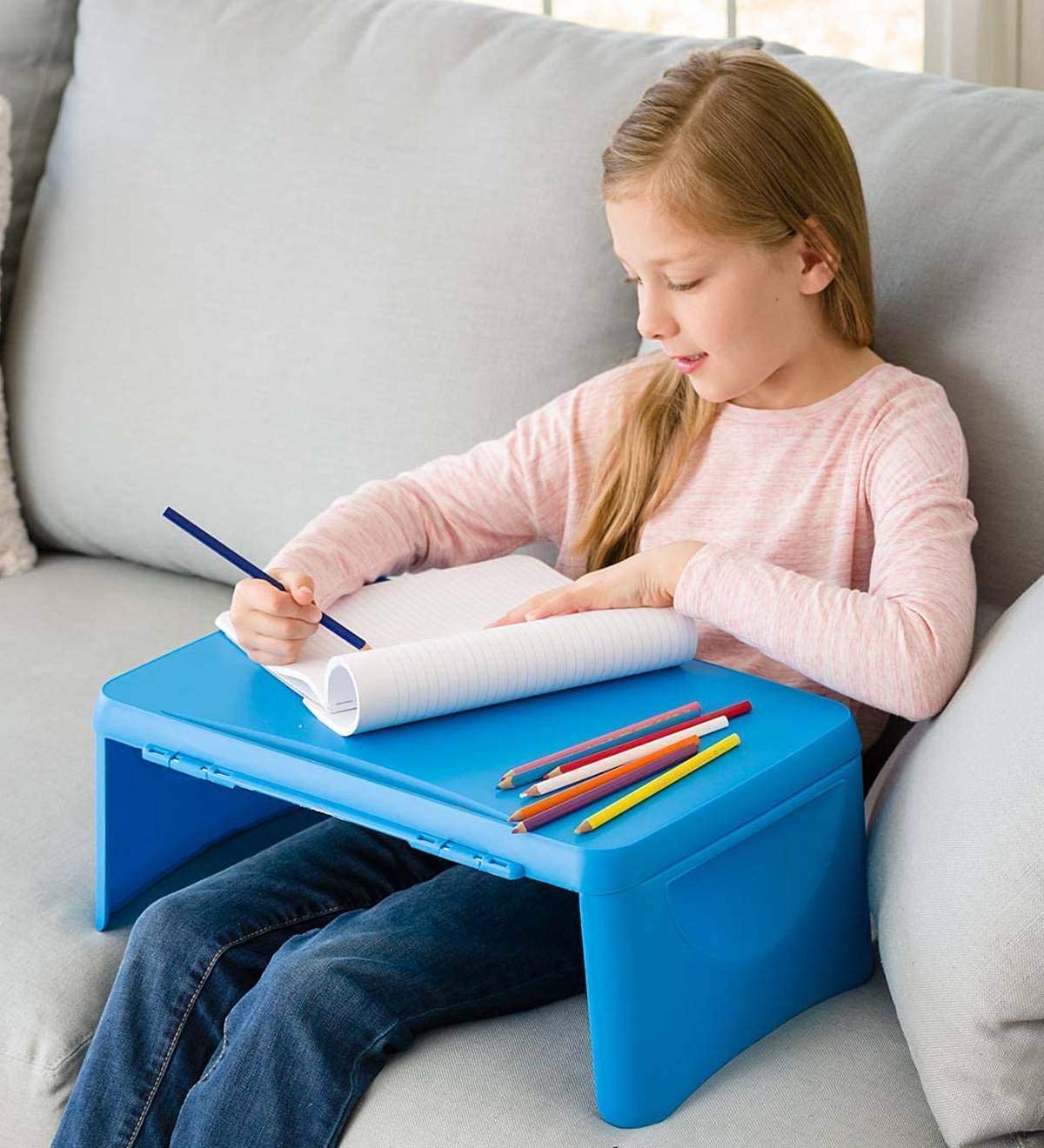 LEVGRY Foldable laps, Portable Laptop Desk, Breakfast Bed Table, Serving Tray with Additional Storage Space for Books, Files, docs, School Supplies and More, for Children and Adults