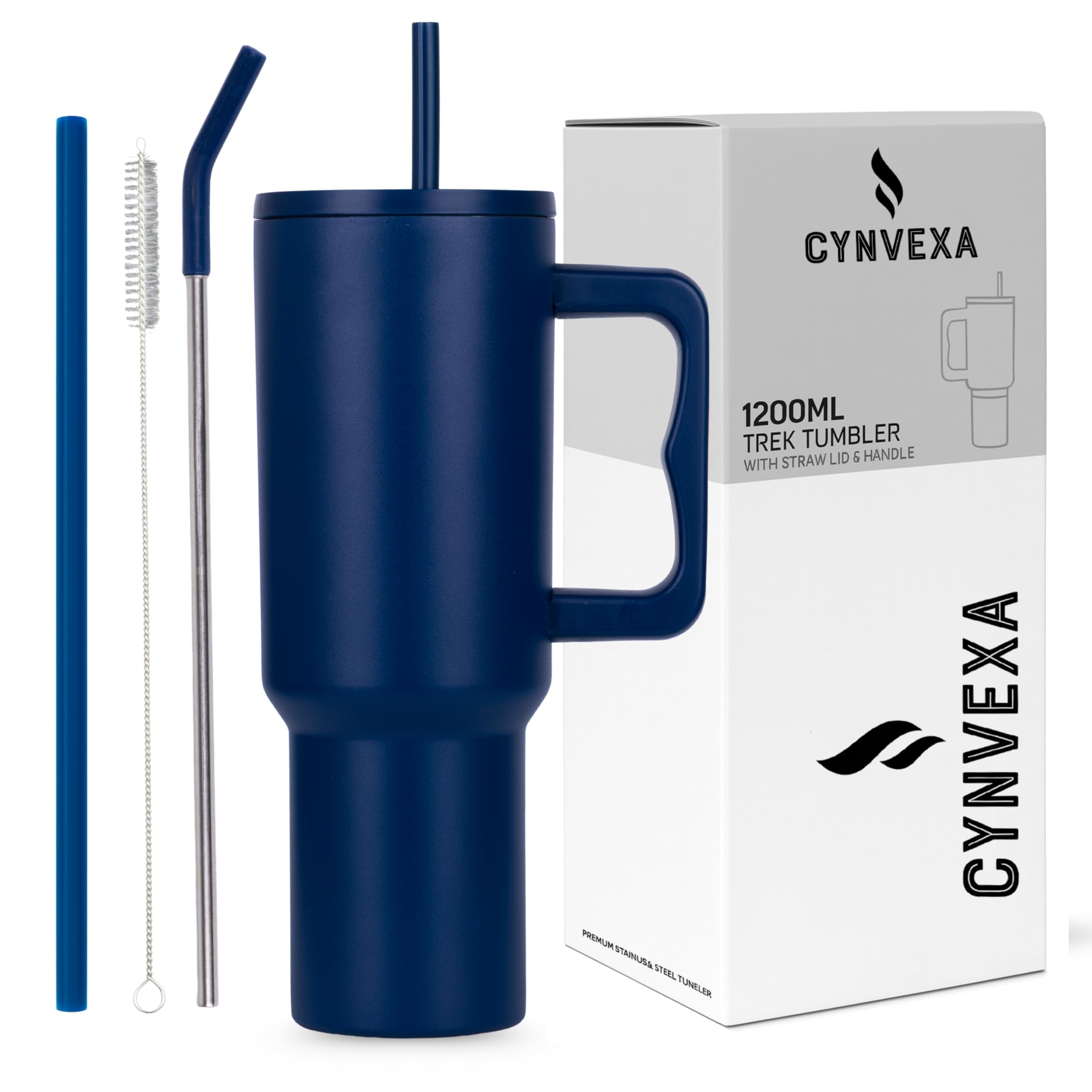Tumbler with lid and Straw 1200ML Cup Stainless Steel Vacuum Insulated Tumbler for Water, Iced Tea or Coffee 1.2L Office Gym Travelling (Navy Blue) discount deal