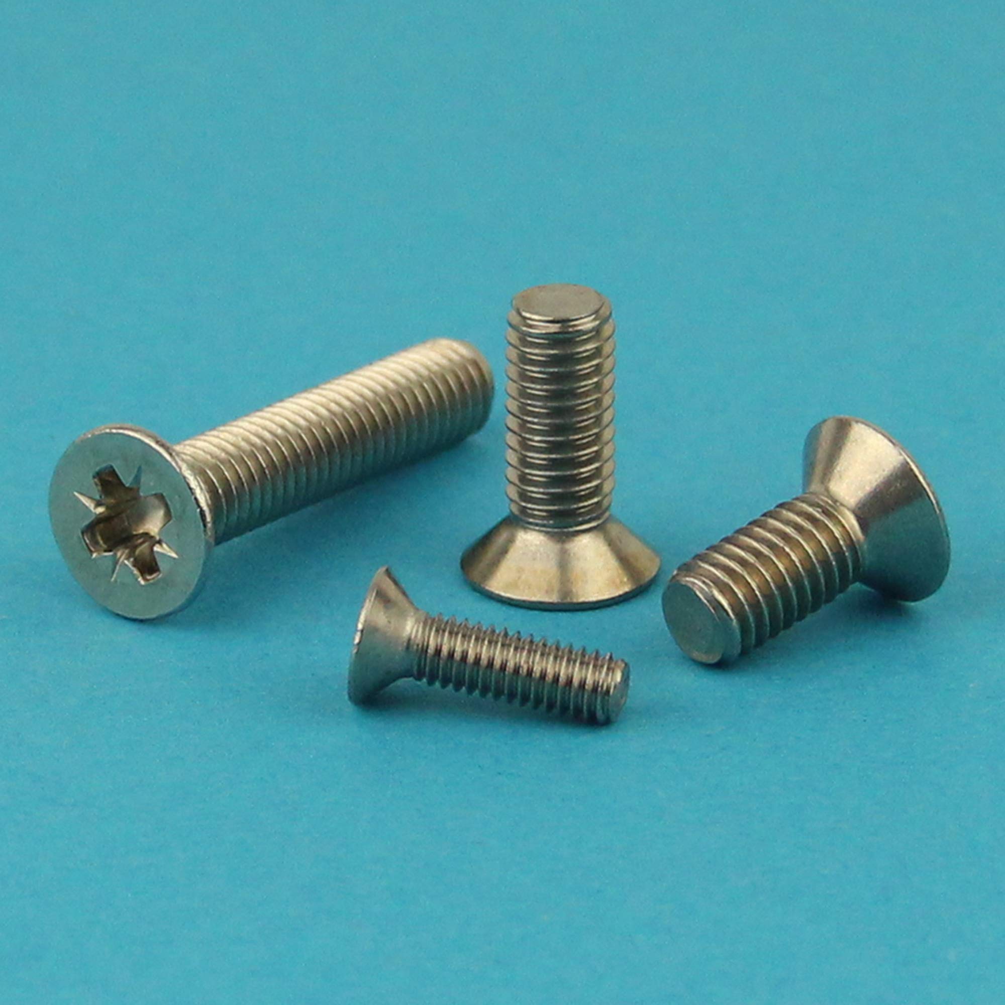 Viti a testa svasata M2,5 x 20 mm con fessura a croce Z (20 pezzi) – DIN 965 – ISO 7046 – Viti a testa svasata – Viti filettate – filettatura completa – acciaio inox A2 V2A –