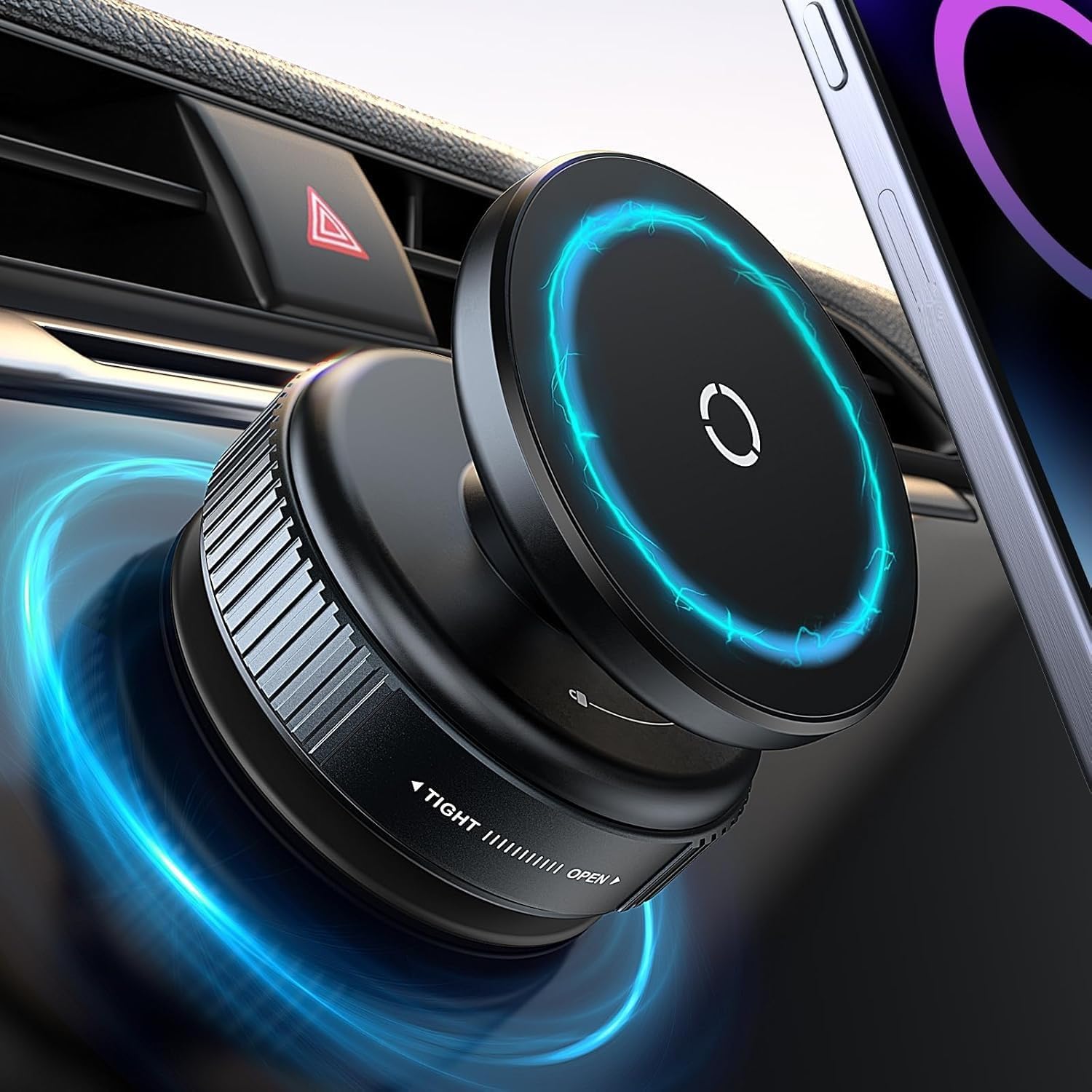 360° Magnetic Vacuum Phone Mount | Strong Magnetic Car & Desktop Holder | Universal Smartphone Compatible | Shockproof, Stable Grip, Multi-Surface Suction Mount (2026 Edition) (BLACK NON EXTENDED)-image-26