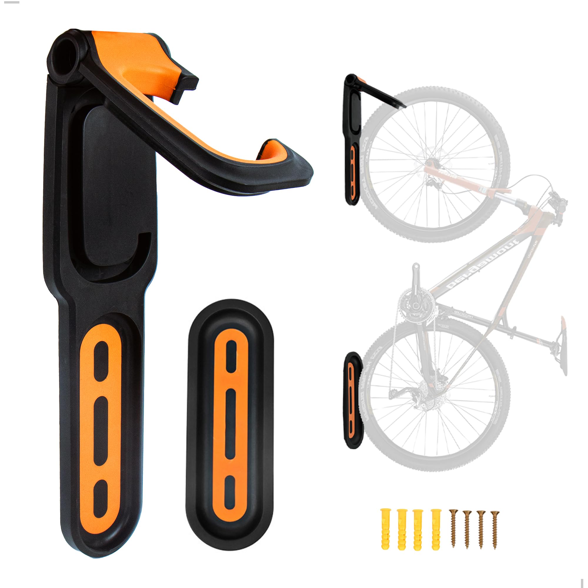 Wall Bike Hanger, Wall Mount Bike Holder, Wall Mount for Different Sizes Wall Mount for Mountain Bike and Road Bike