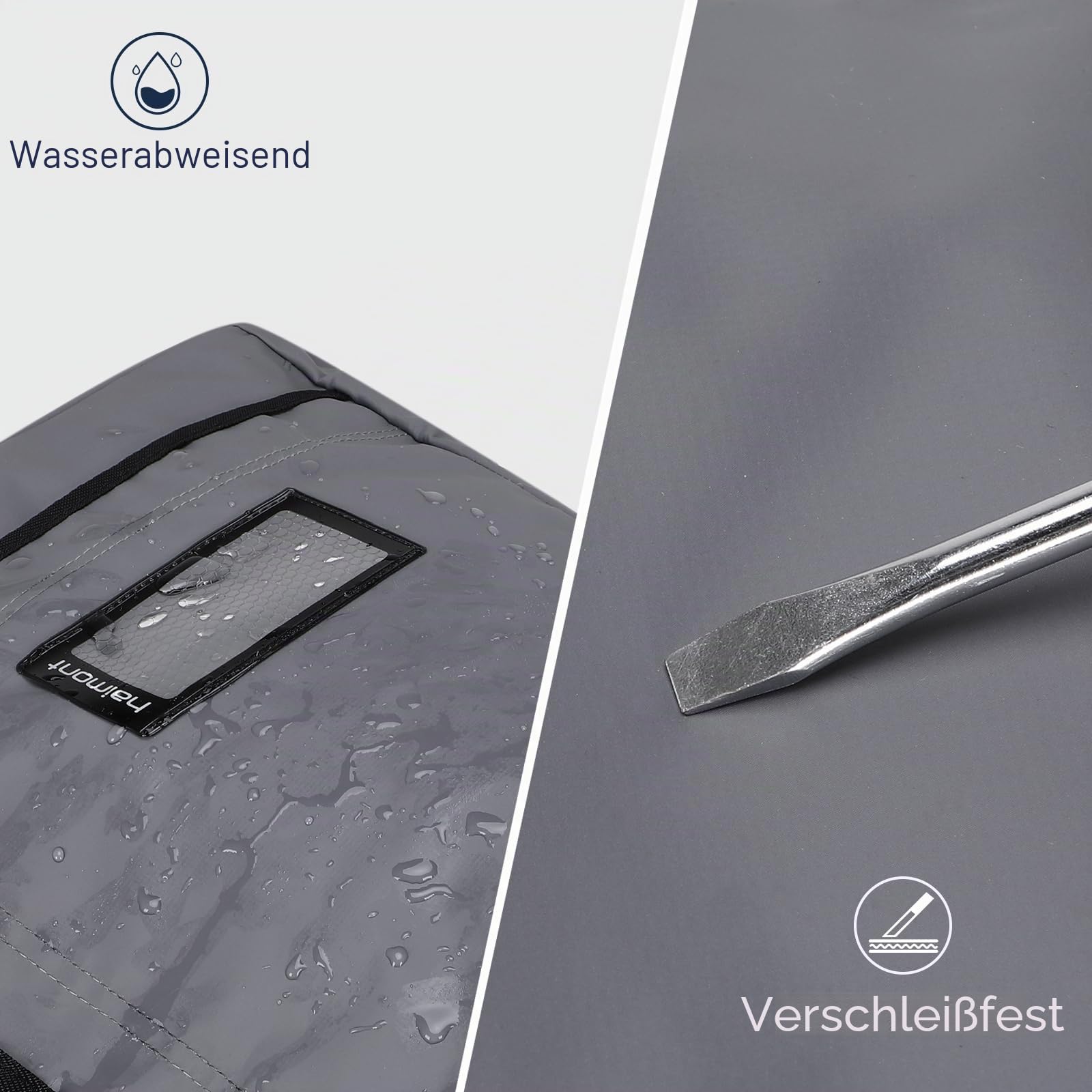 Haimont Reisetasche Sporttasche mit robusten Reisetaschen für Männer und Frauen, Camping mit umwandelbaren gepolsterten Rucksackträgern, Overnight, Wasserdicht, 90L, Grau