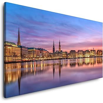 Wandbilder Hamburg Modern Vlies Leinwand Wohnzimmer Flur Stadt Hafen Blau 603012a Amazon De Kuche Haushalt