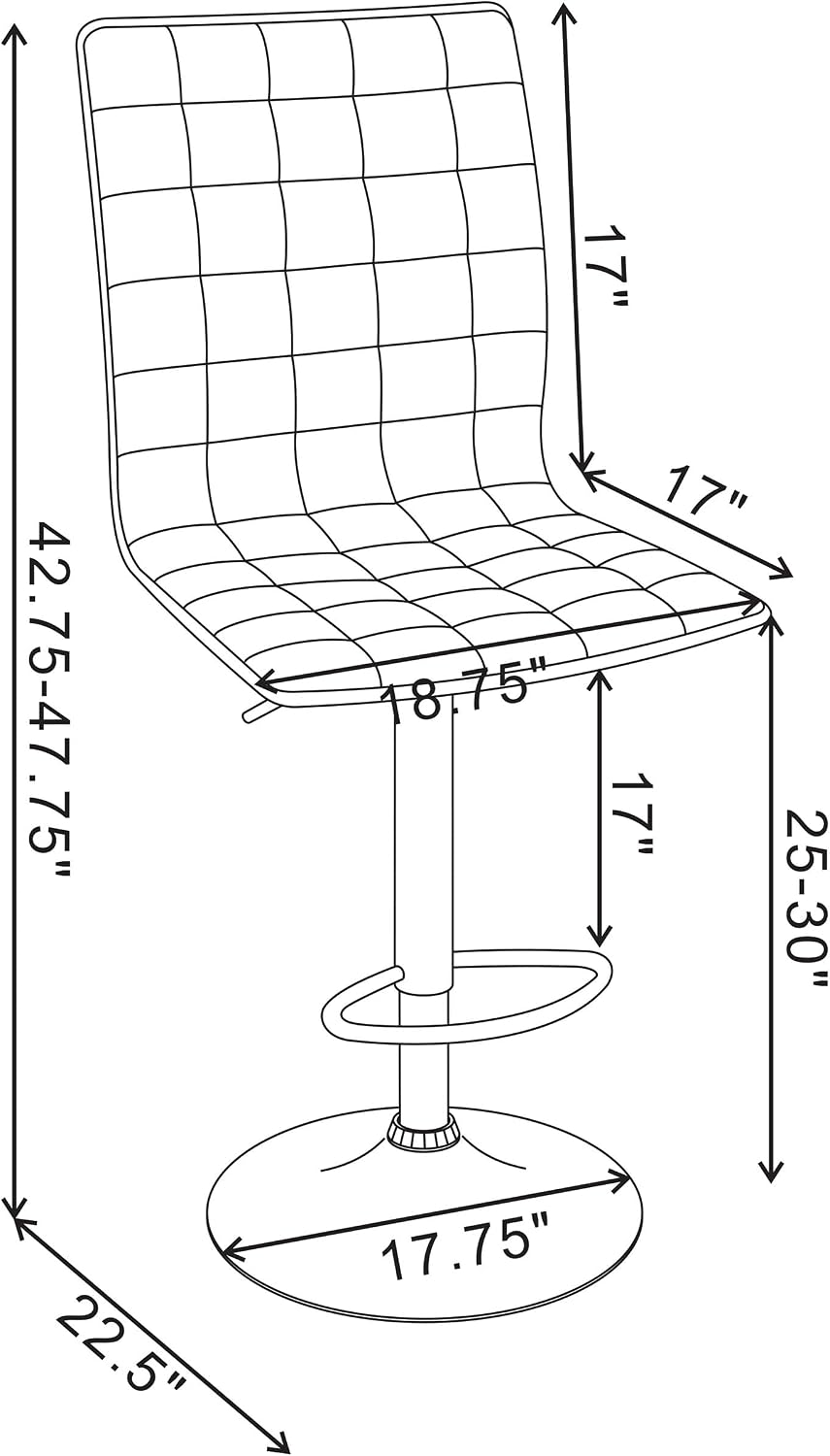Coaster Adjustable Bar Stool Black and Chrome 122087
