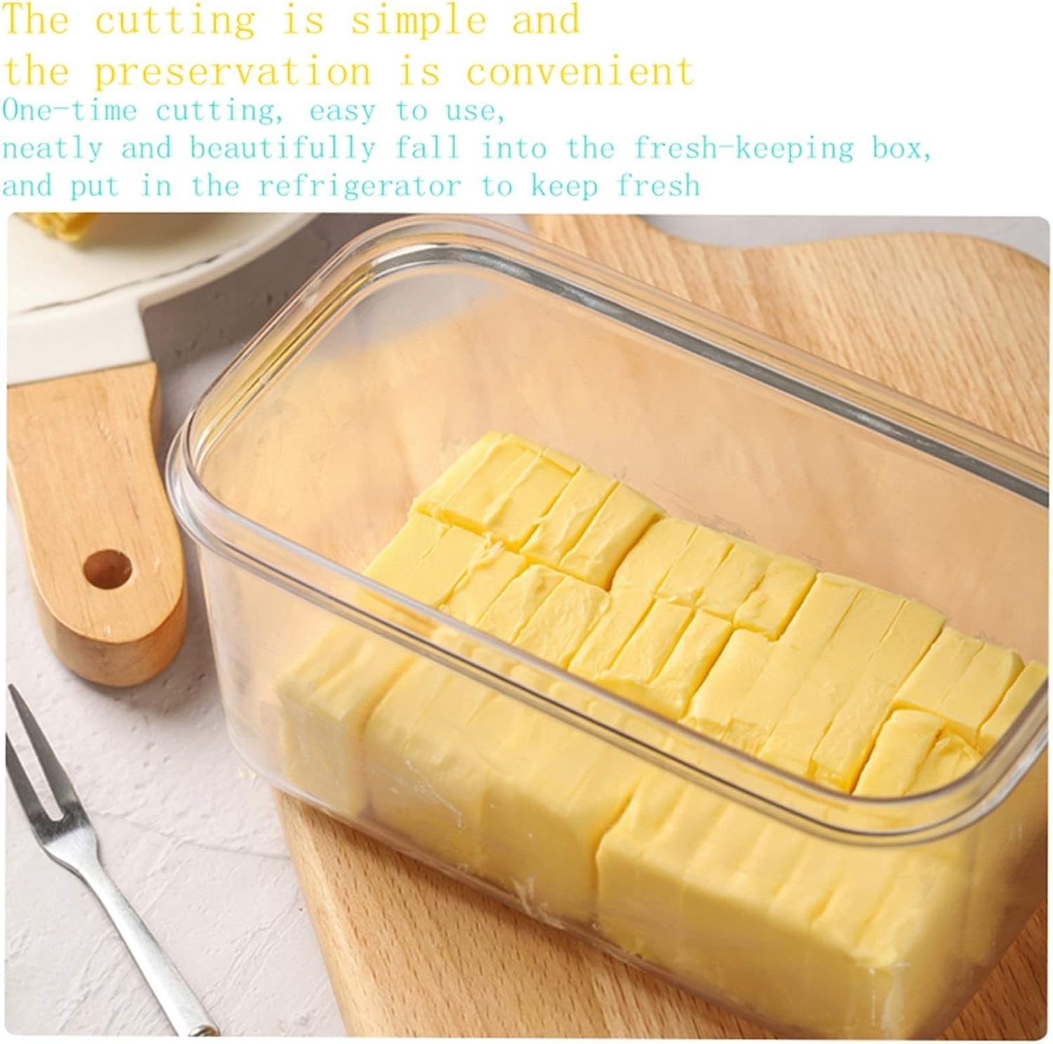butter dish Plastic Butter Dish Box Holder Fridge Storage, Cutter Butter Dishes with Lids for Safe and Easy Cutting Small Butter Container for Fridge Butter Plate
