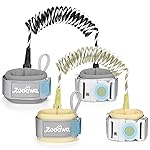 Zooawa Toddler Leash 2Pack, Toddler Kids Harness Anti Lost Wrist Link with Magnetic Lock, Reflective Safety Walking Harness Wristband Leashes for 2,3,4 Years Old Boys Girls, Black + Gold