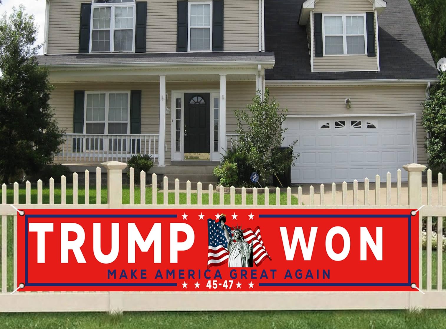 Großes Trump-Banner 2028 – 305x51 Cm, Polyester, Mit 4 Messingösen, Für Garten, Balkon & Zaun
