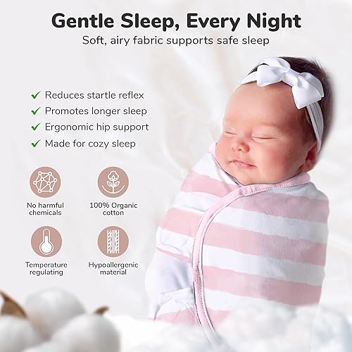 Miniatura 7 de Mama Cheetah Bolsa de envolver para bebé, manta orgánica, bolsas de envolver para recién nacidos, eslinga ajustable para dormir, fácil de envolver