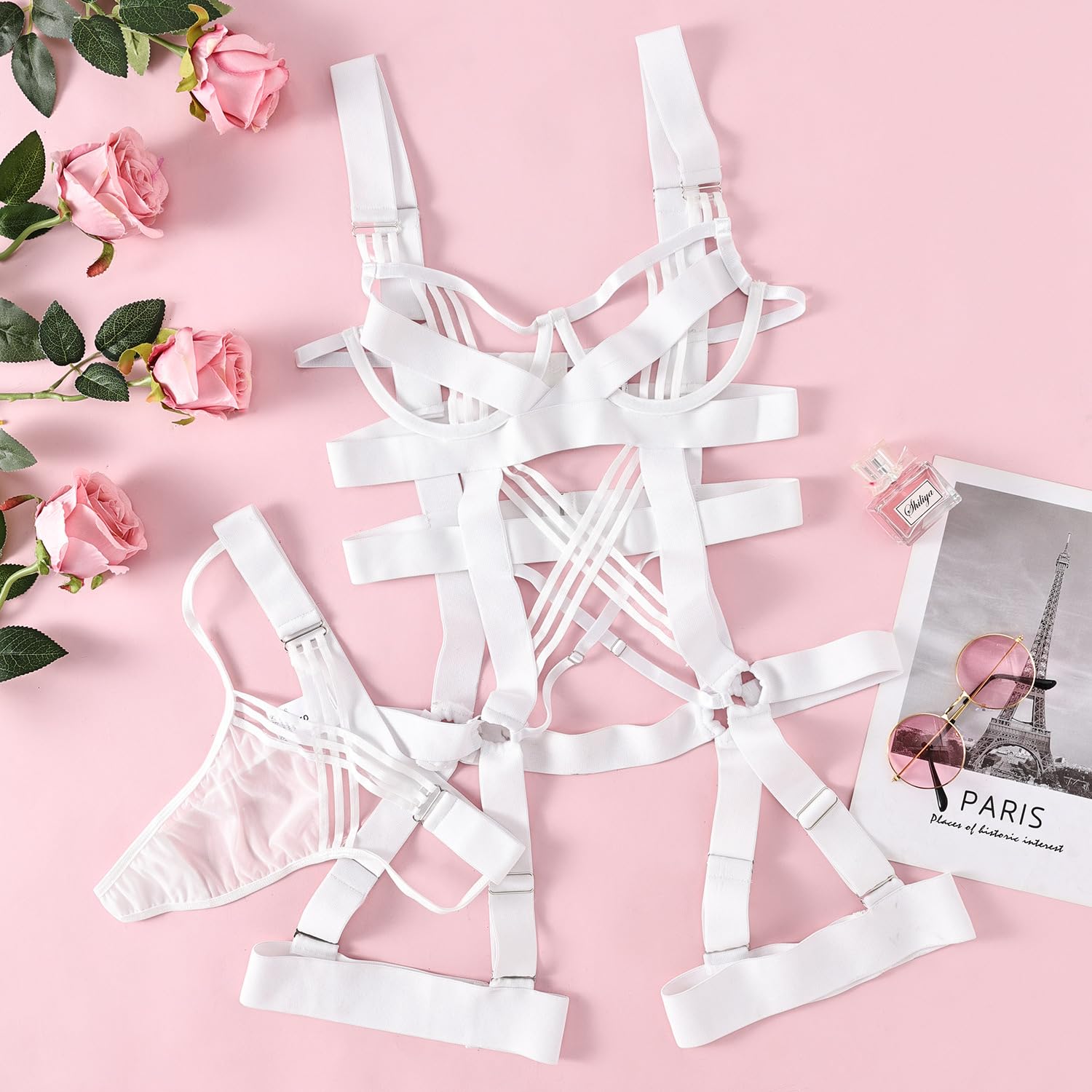 Lilosy Sexy Harness Bodysuit Lingerie Rave Outfits