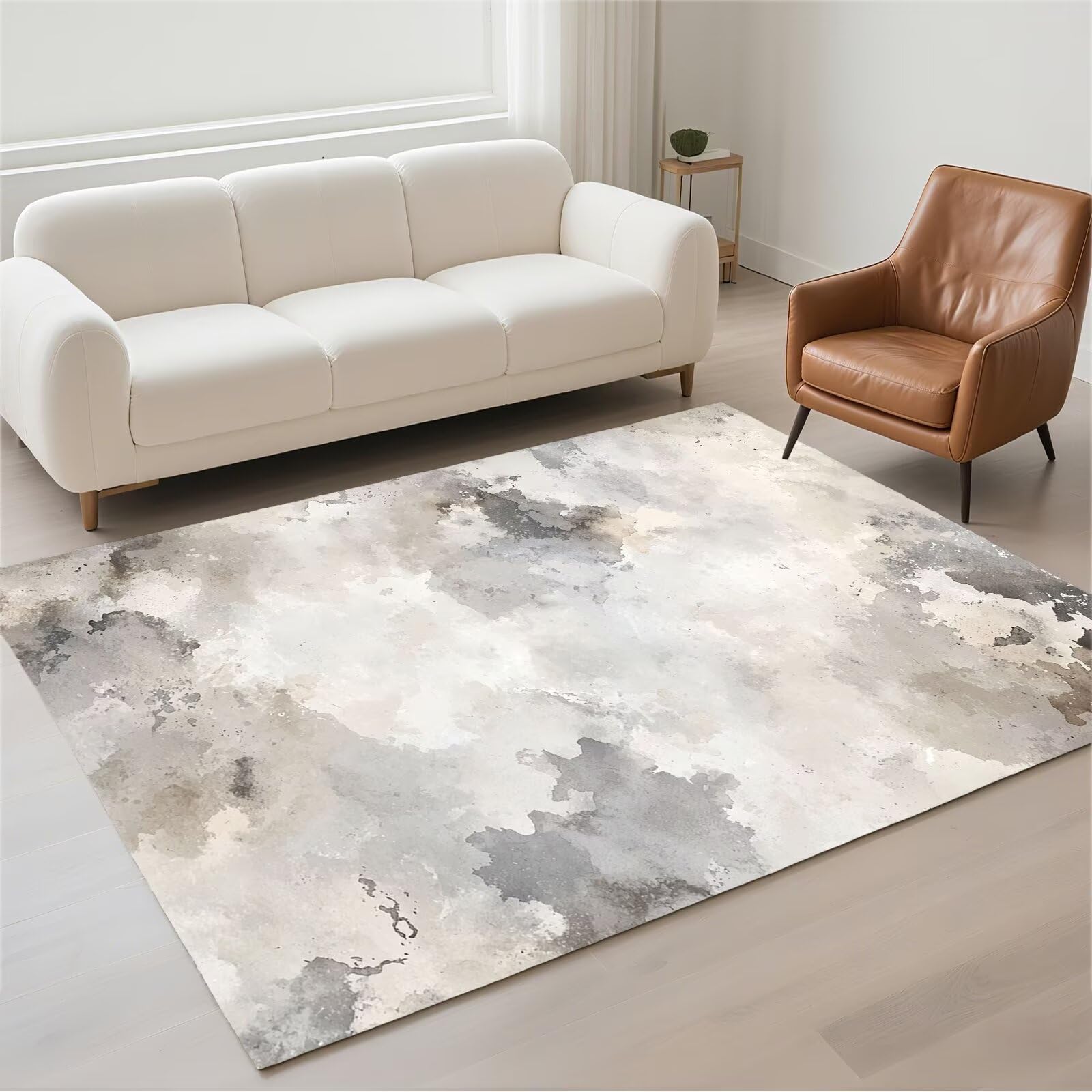 Tapis de salon imperméable lavable en machine avec dossier antidérapant sécurisé