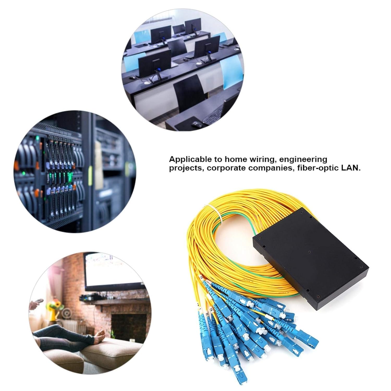 Fiber Optic Patch Cable, PLC Fiber Splitter Optic Splitter SC/UPC SM Fiber Splitter Singlemode Fiber Optic Splitter 1x32 PLC Splitter Module with SC/UPC Interface Fiber Optic Splitter
