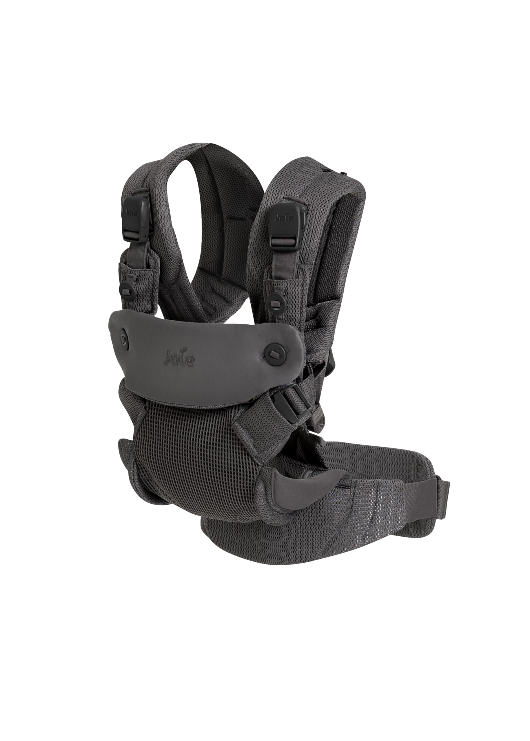Joie Savvy Air Porte-bébé 4 en 1 en maille respirante et ergonomique avec 4 positions de transport, tissu en maille rafraîchissante, sangles rembourrées et soutien lombaire (cendre)