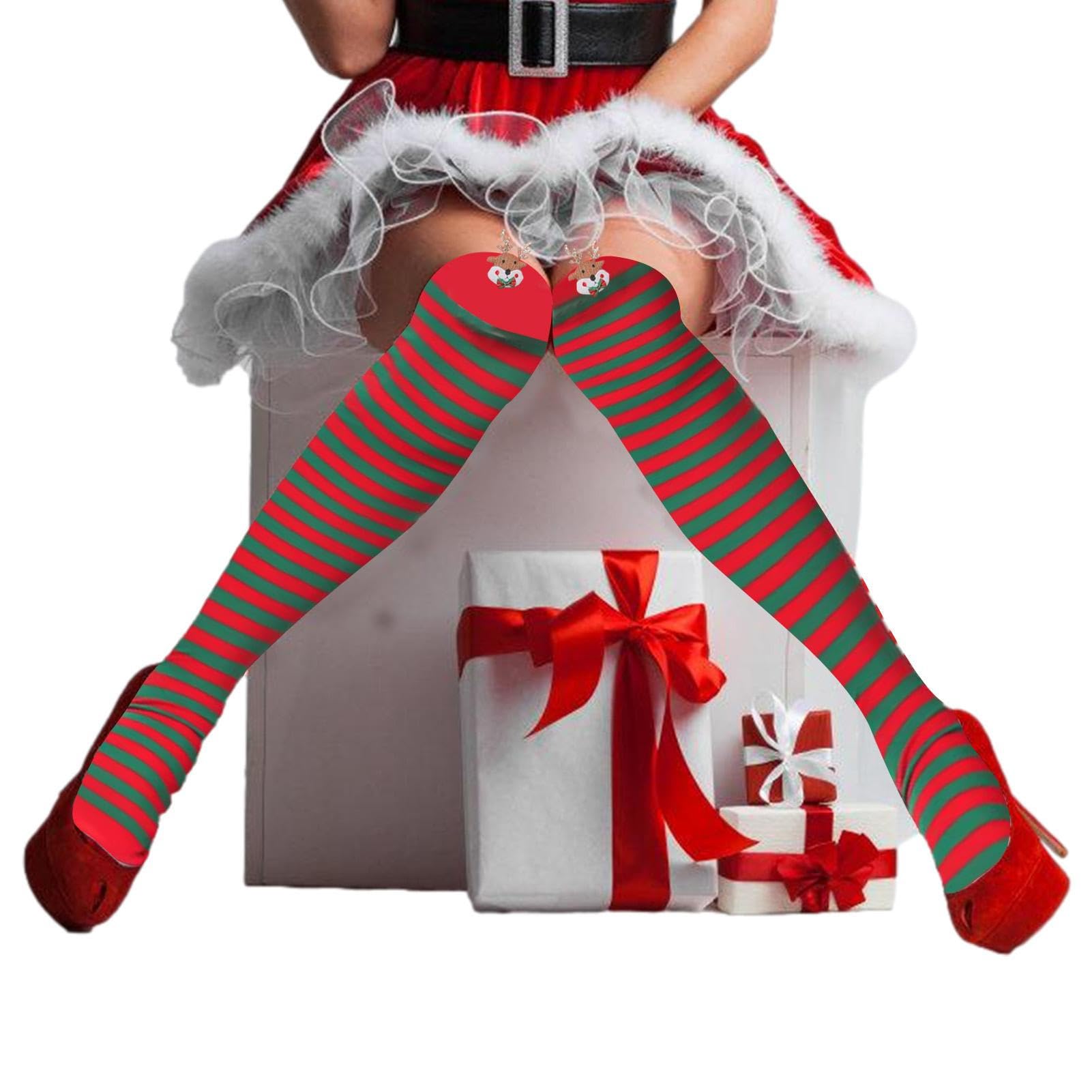 Générique Chaussettes Hautes Noel Femme Avec Nœud Papillon Chaussettes Montantes Femme Noel Nouveauté Chaussettes Longues Femme Fantaisie Noel De Cuisse Bas Longs Tricotés Jambière Thermiques