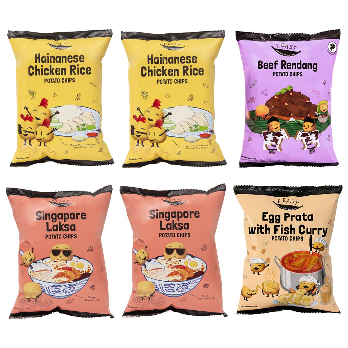 Buy F.EAST Singapore Laksa Potato Chips(2 pack), Hainanese Chicken Rice