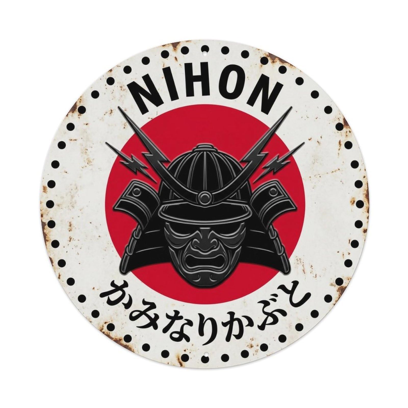 Thunder Helmet Nihon Warrior Armor Historic Metal Tin Sign
