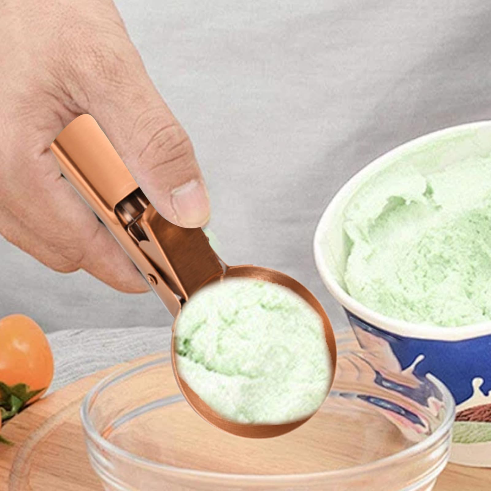 Eiscreme-Portionierer Edelstahl Mit Rutschfestem Griff Und Robuster | Portionierlöffel Für Dessert Buffet Party Küche Zuhause Teig Süßigkeiten Popcorn Wassermelone