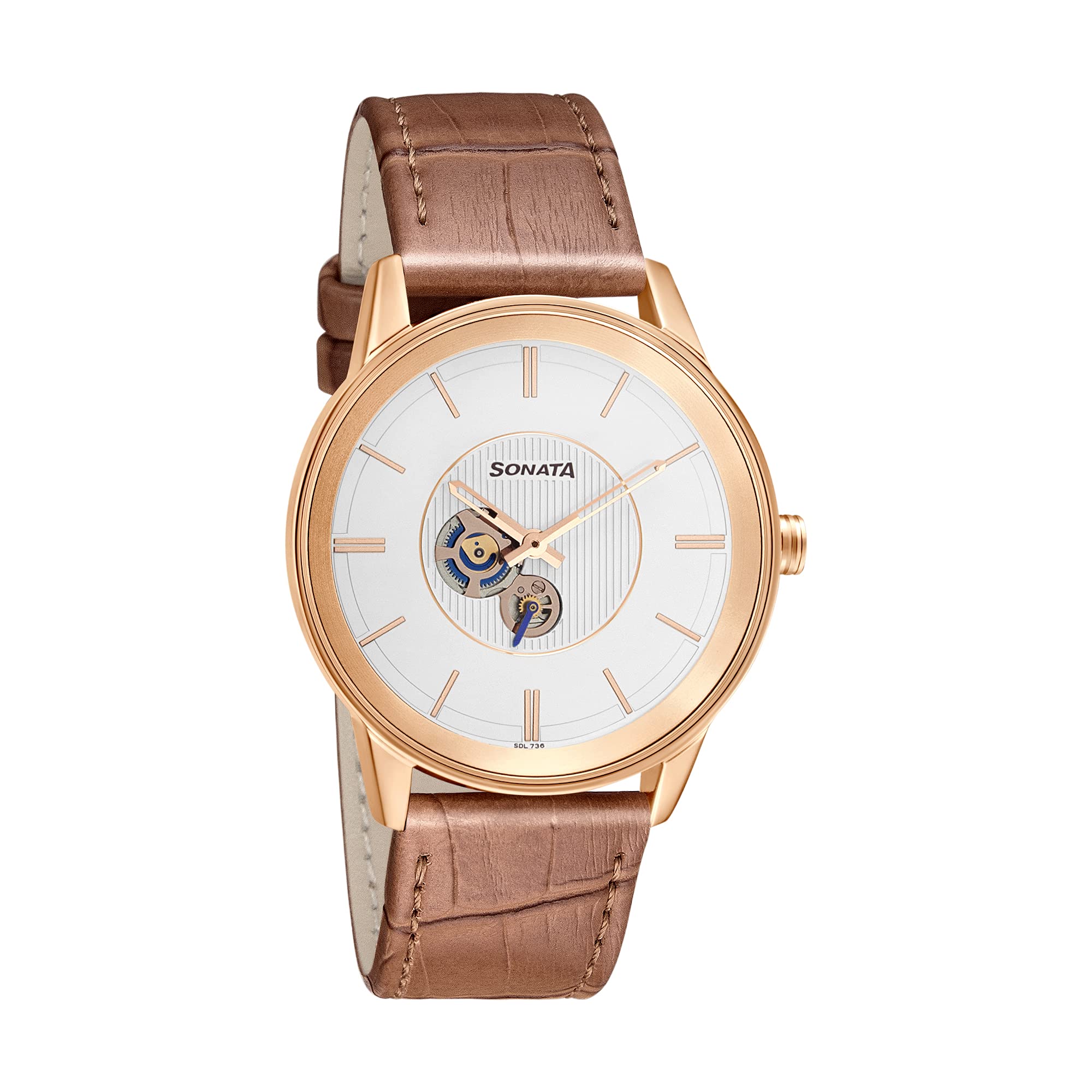 Sonata Quartz Multifunction Silver Dial Leather Strap Watch for Men-NR7133WL01 (B09GRSPZQX) Amazon Price History, Amazon Price Tracker