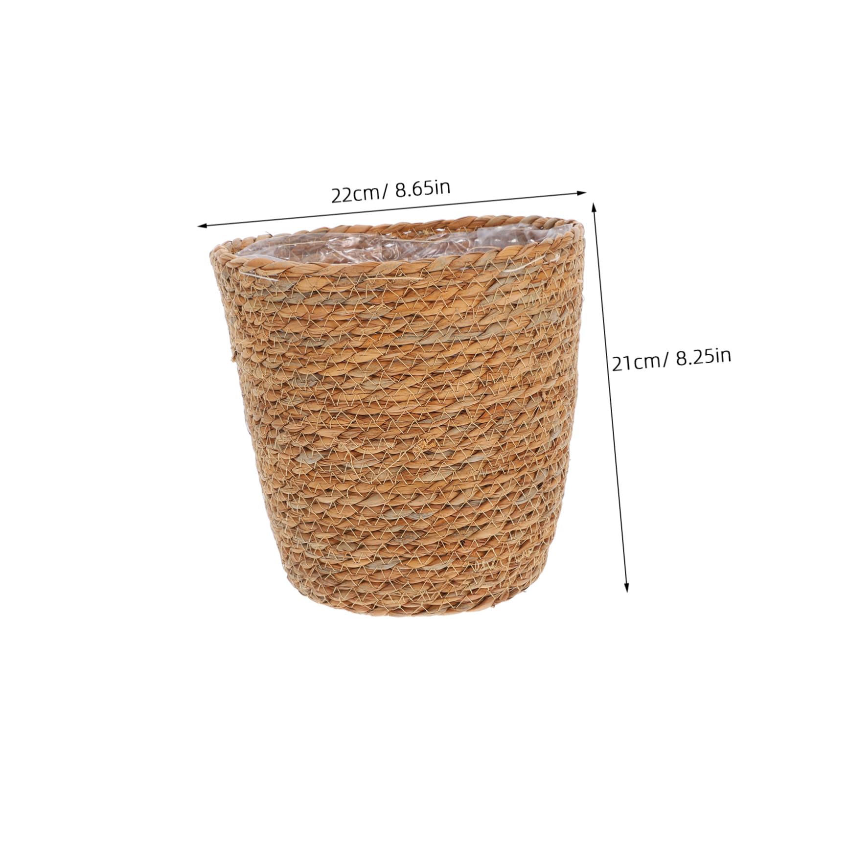 Gewebter Pflanztopf 2stücke aus Seegras und Pe Braun für Blumentopf