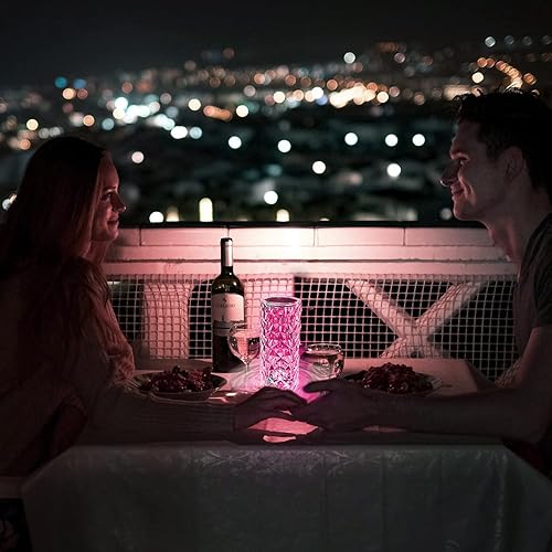 Miniatura 3 de AVJONE Lámpara de mesa de cristal, 16 colores cambiantes, lámpara táctil RGB con control remoto, recargable USB-C, batería de 2000 mAh, románticas