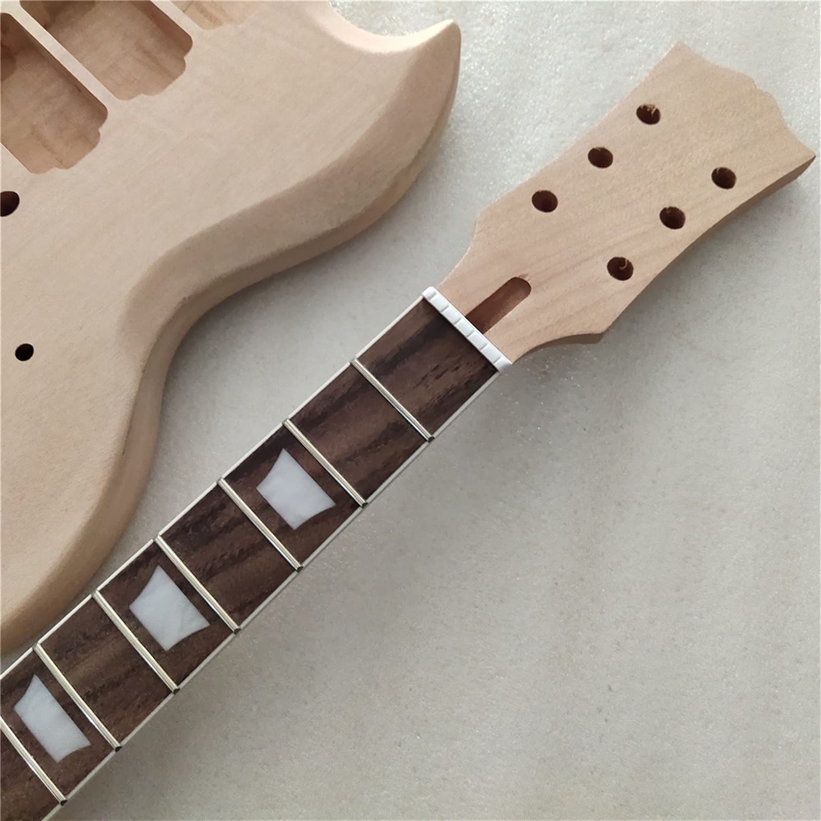 Corpo Chitarra Fatto a Mano Fai da Te 1. Impostare Il Collo E Il Corpo di Chitarra Incompiuta SG. Kit per Chitarra Elettrica in Stile